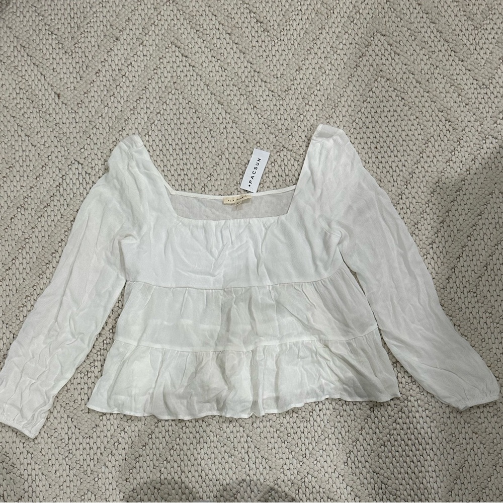 PacSun White Flowy Blouse